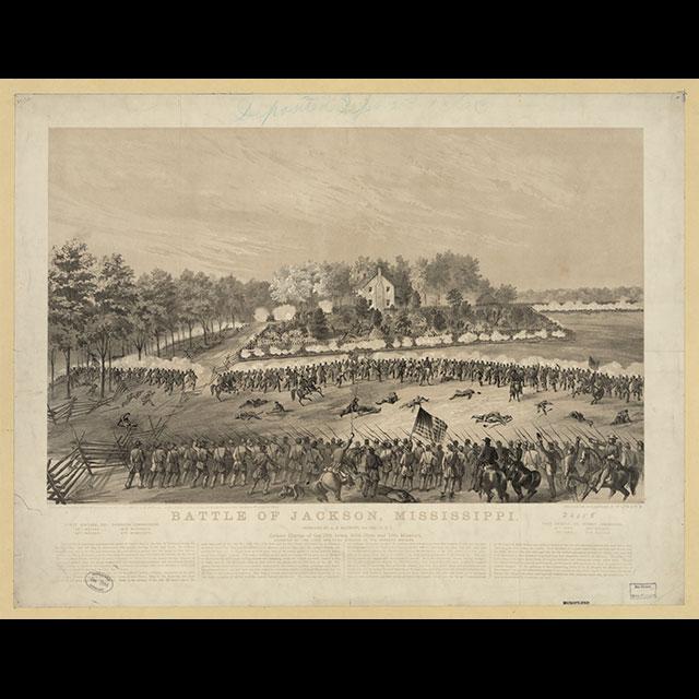 Battle of Jackson, Mississippi Lithograph