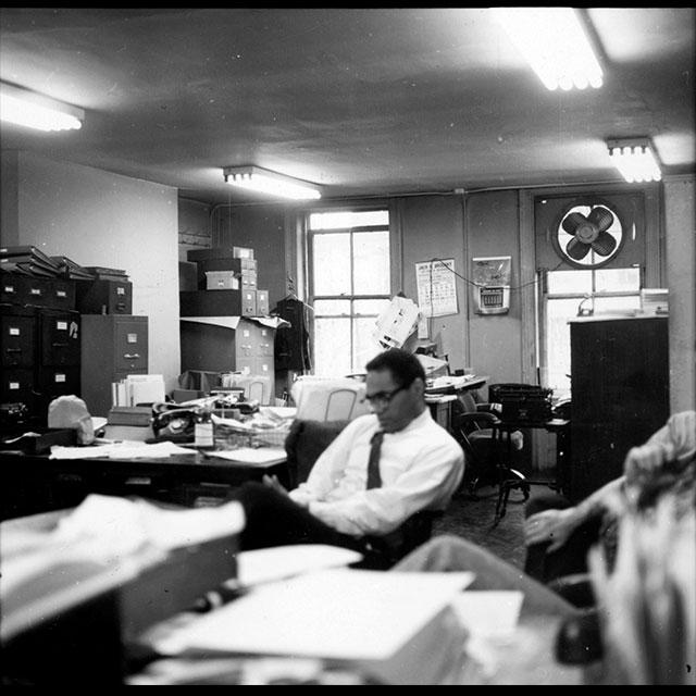 Bob Moses in the Jackson COFO office