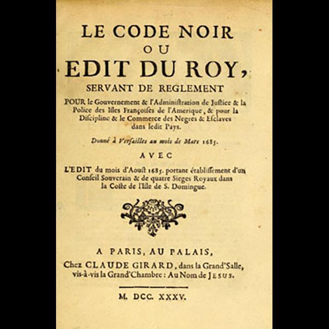 The first page of Le Code Noir. 