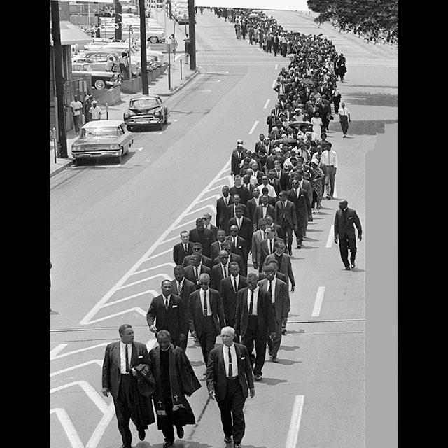 The procession following Medgar Evers’ funeral service